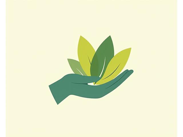 Icono de wellness coaching: una hoja con una mano